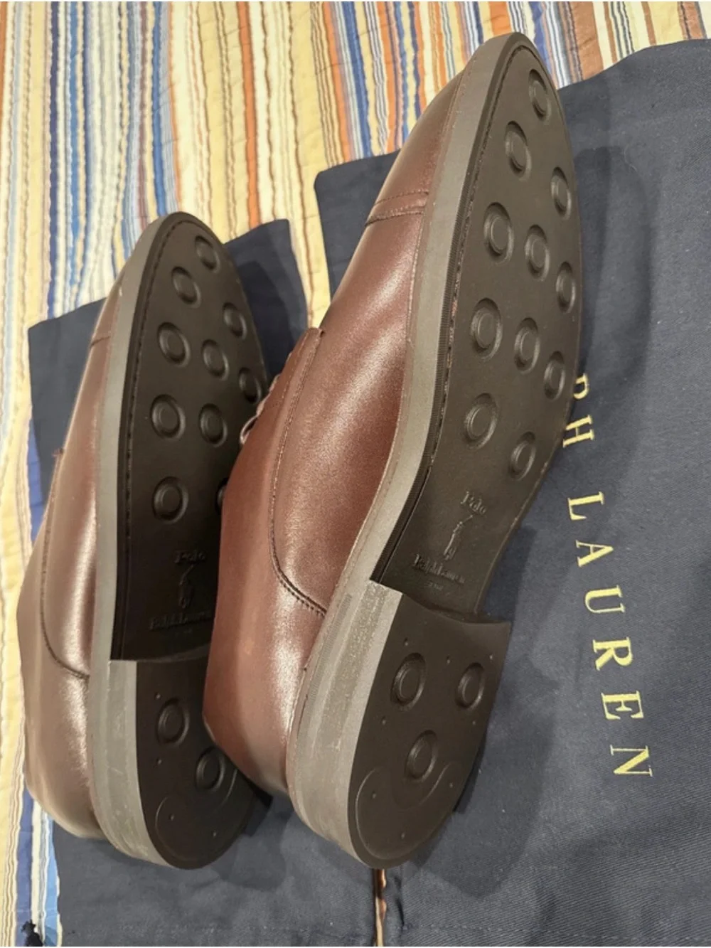 Polo by Ralph Lauren Men's Brown Leather Cap-Toe Oxfords